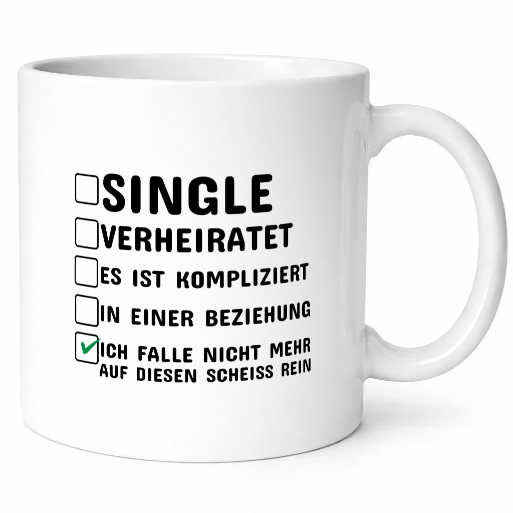 Überzeugter Single | Alleinstehender Tasse Singles Humor Geschenkidee
