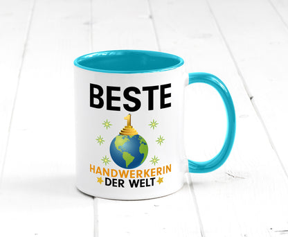Welt Beste Handwerkerin | Handwerkerinnen lustiger Spruch Geschenk Humor Tasse