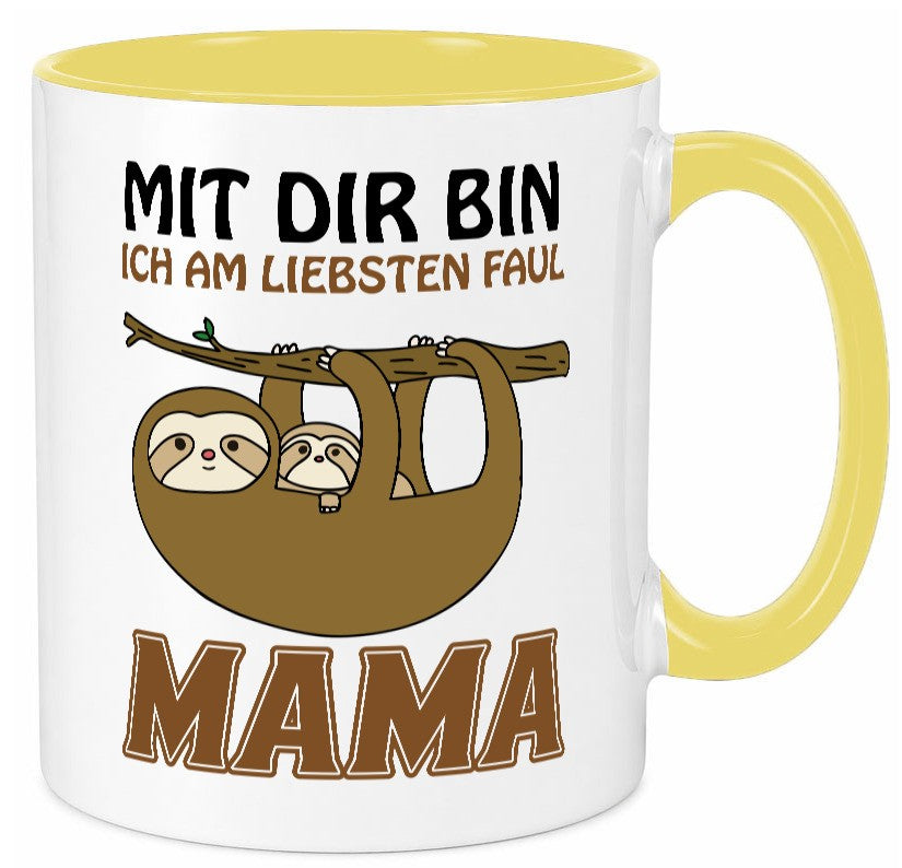 Faultiermama lustig Familie Geschenkidee Geschenk Tasse