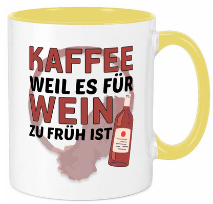 Zu früh für Wein | Büro Sarkasmus lustiger Spruch Geschenkidee Arbeit Kollegen Tasse
