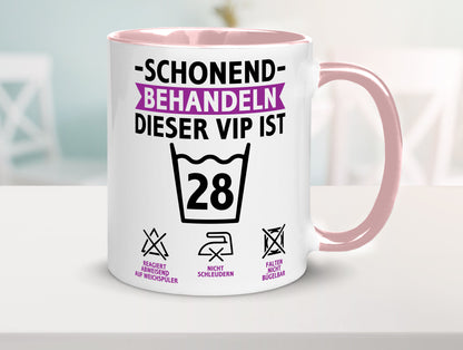 28 Geburtstag | schonend behandeln Jahre Humor Geschenkidee Tasse