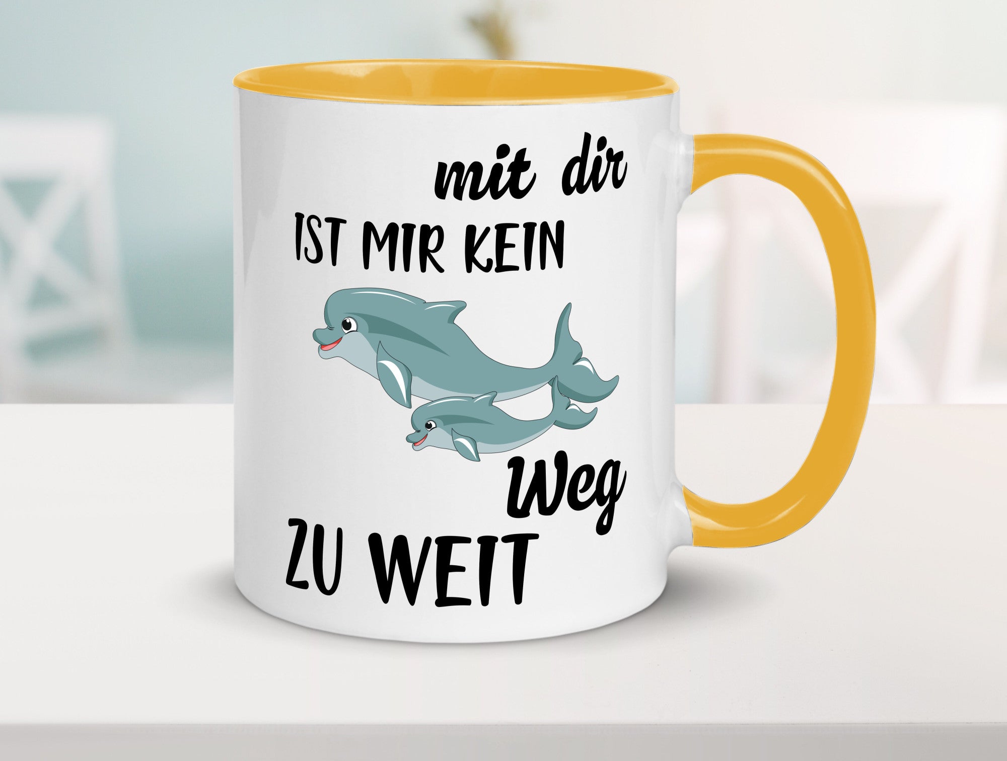 Mir dir ist kein weg zu weit | Delphin Beste Freunde Humor Geschenkidee Tasse