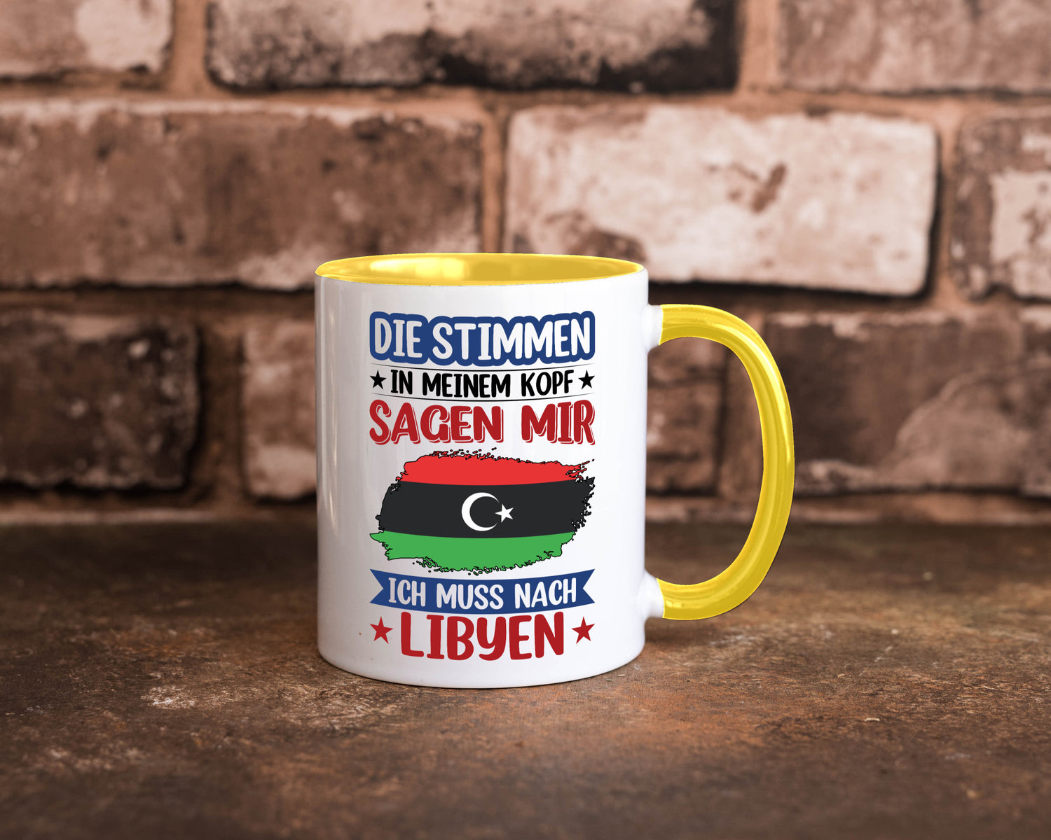 Libyen | Urlaub Stimmen in meinem Kopf Traumland Geschenkidee Humor Tasse
