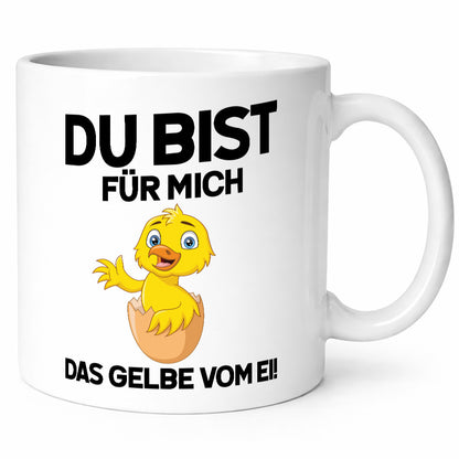 Das Gelbe vom Ei | Süßes Küken mit Eierschale am Kopf Comic v2 lustiger Spruch