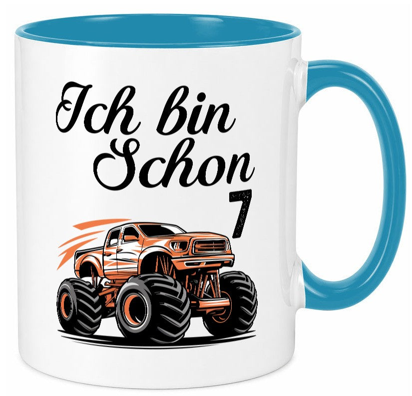 7. Geburtstag | Monster truck 7 Jahre lustiger Spruch Geschenk Geschenkidee Tasse
