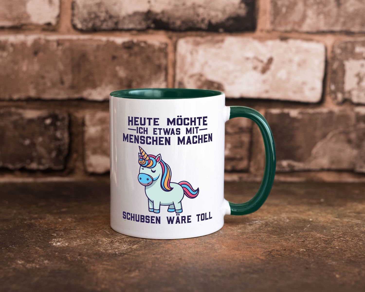 Heute möchte ich Menschen schubsen | Einhorn v2 Geschenk Humor Geschenkidee
