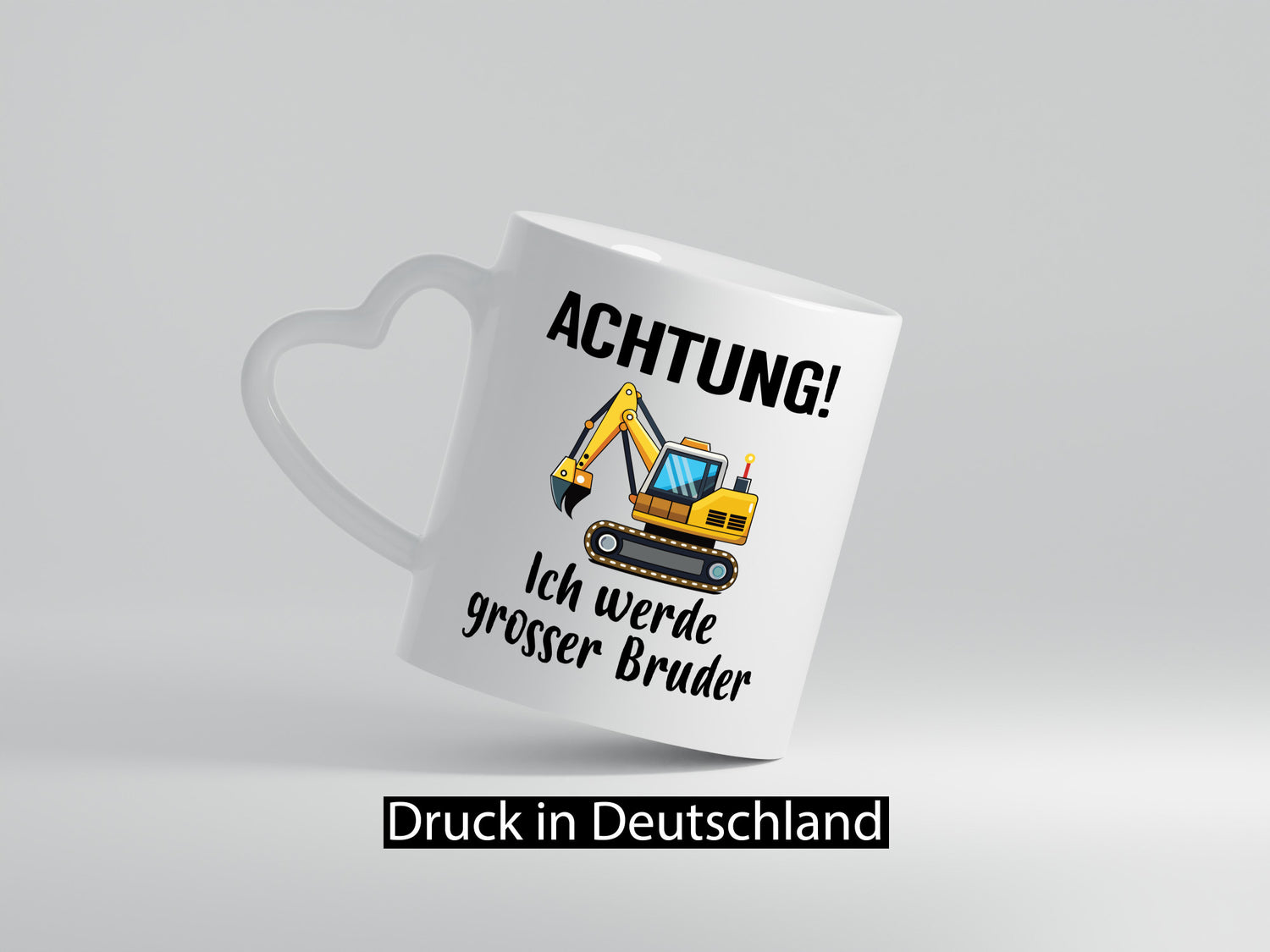Achtung ich werde Großer Bruder | Bagger Geschwister Geschenkidee Humor Tasse