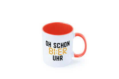 Oh schon Bier Uhr | Biertrinker Party Feiern Pils Humor Geschenkidee Tasse
