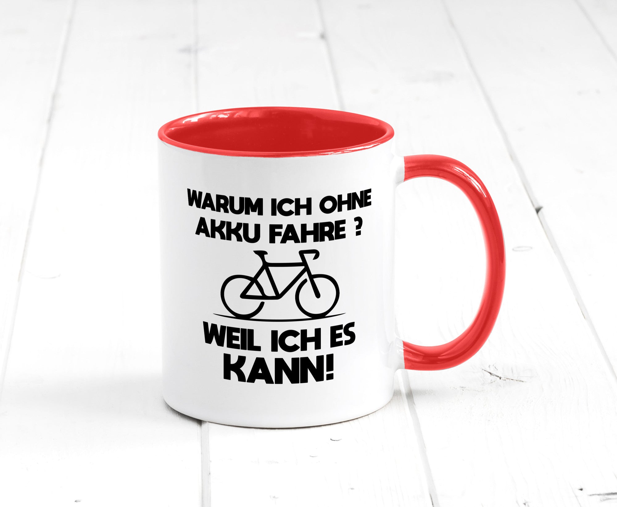 Warum ich ohne Akku fahre weil ichs kann | Radfahren Geschenk Humor