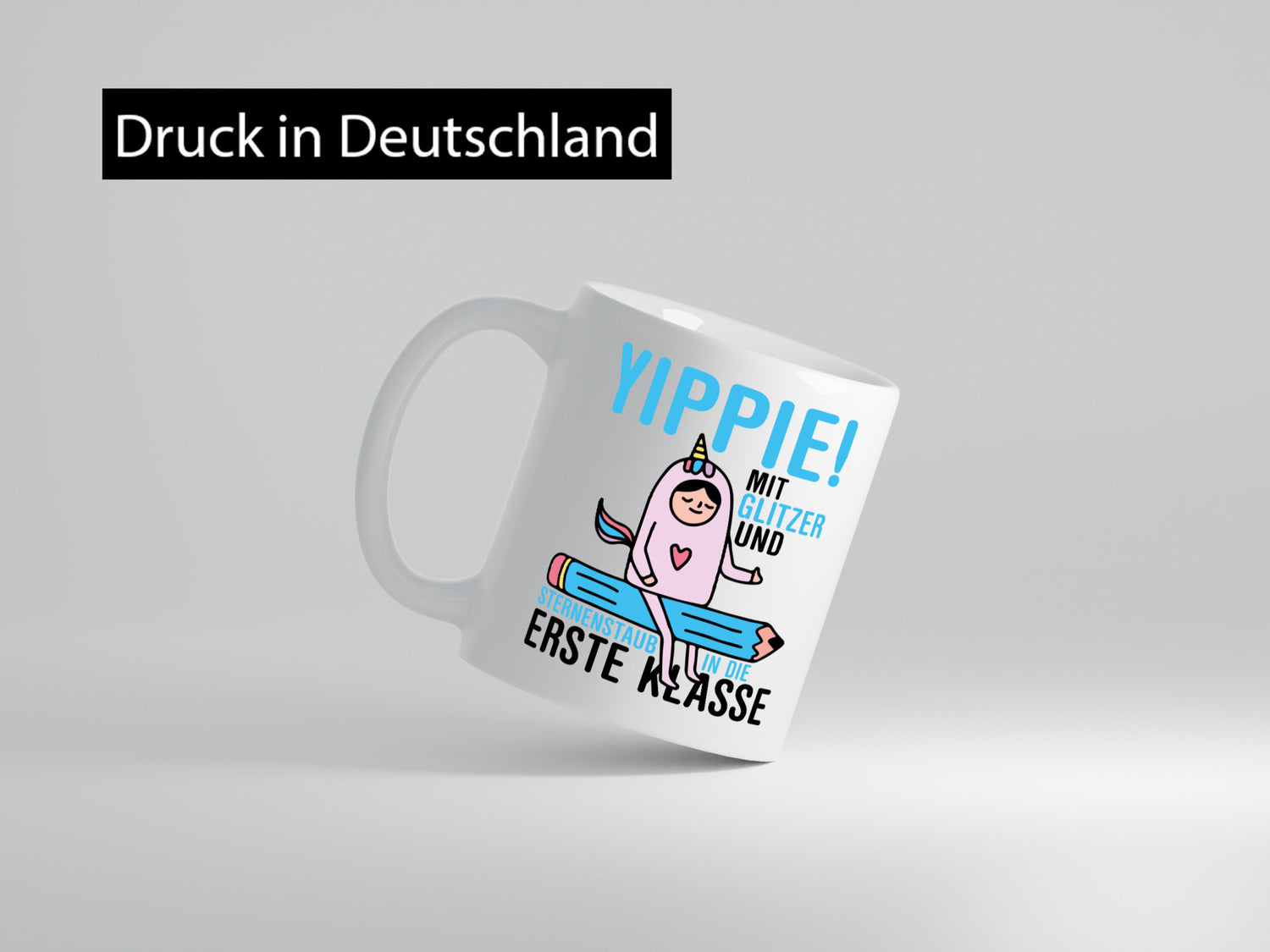 Mit Glitzer und Sternenstaub | Einschulung Einhorn lustiger Spruch Geschenk
