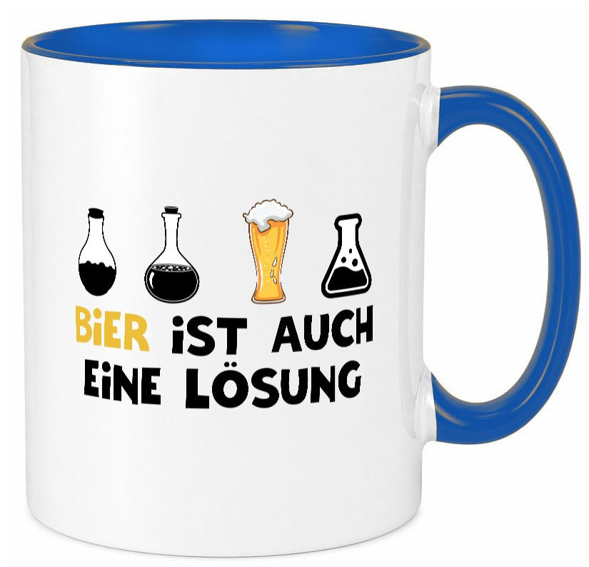 Bier ist auch eine Lösung | Bierliebhaber Biertrinker Geschenk Humor Tasse