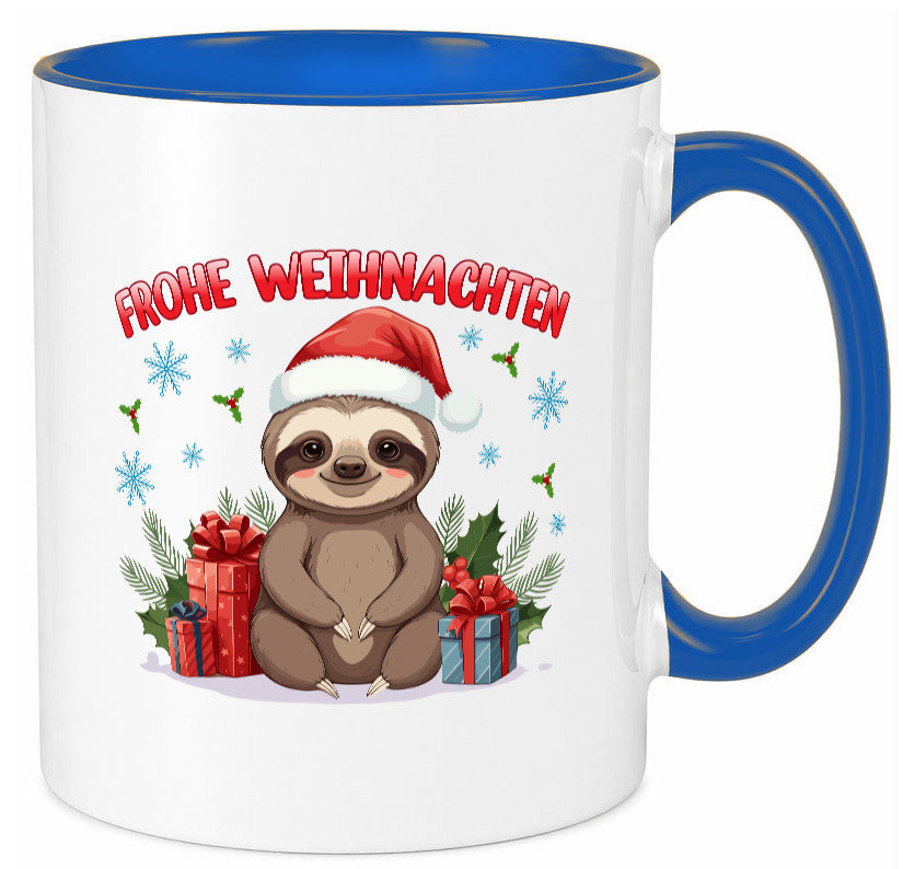 Frohe Weihnachten | Faultier Humor Tierliebhaber Geschenkidee Tasse