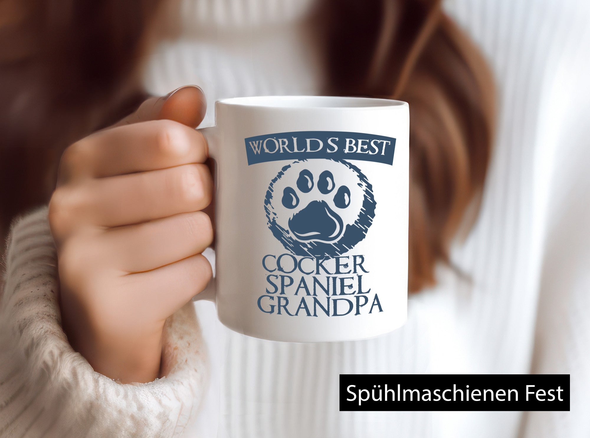 Best Cockerspaniel Grandpa | Abdruck Hundepfote Geschenkidee Tierliebhaber