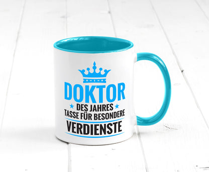 Besonderer Verdienst: Doktor | Doktorand Doktortitel Humor Geschenkidee Tasse
