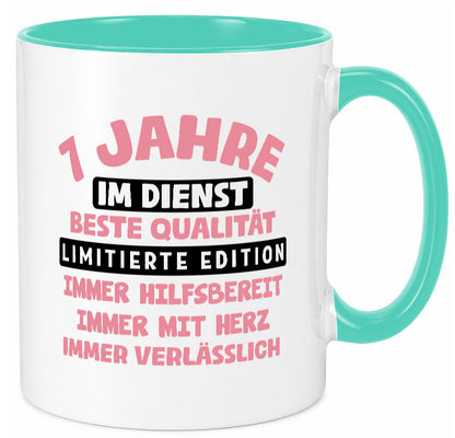 7 Jahre im Dienst | Jubiläum Arbeit v11 lustiger Spruch Geschenk Kollegen Büro