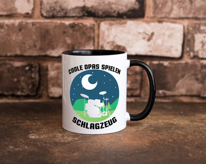 Coole Opas spielen Schlagzeug | Mond lustig Familie Geschenkidee Geschenk Tasse