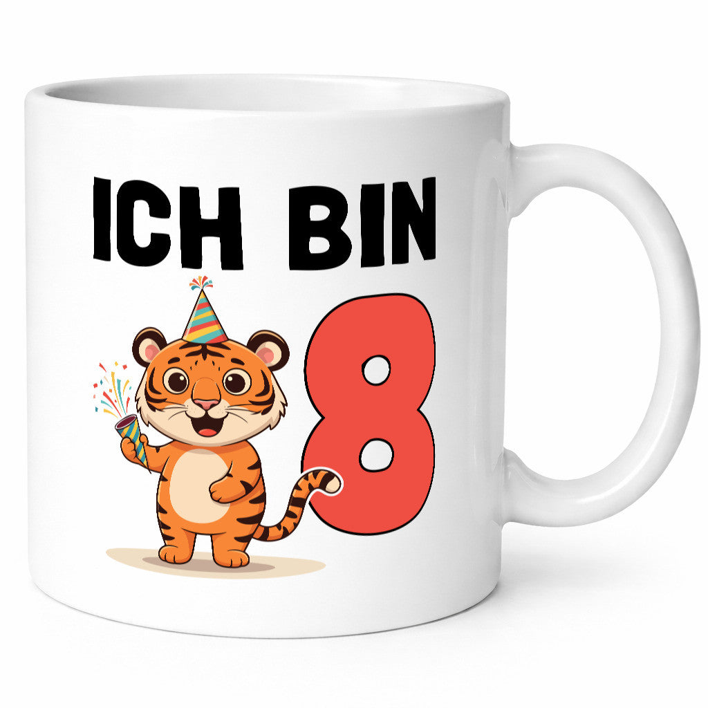 8. Geburtstag | 8 Jahre Tiger Geschenkidee Humor Tasse