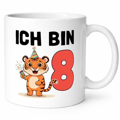 8. Geburtstag | 8 Jahre Tiger Geschenkidee Humor Tasse