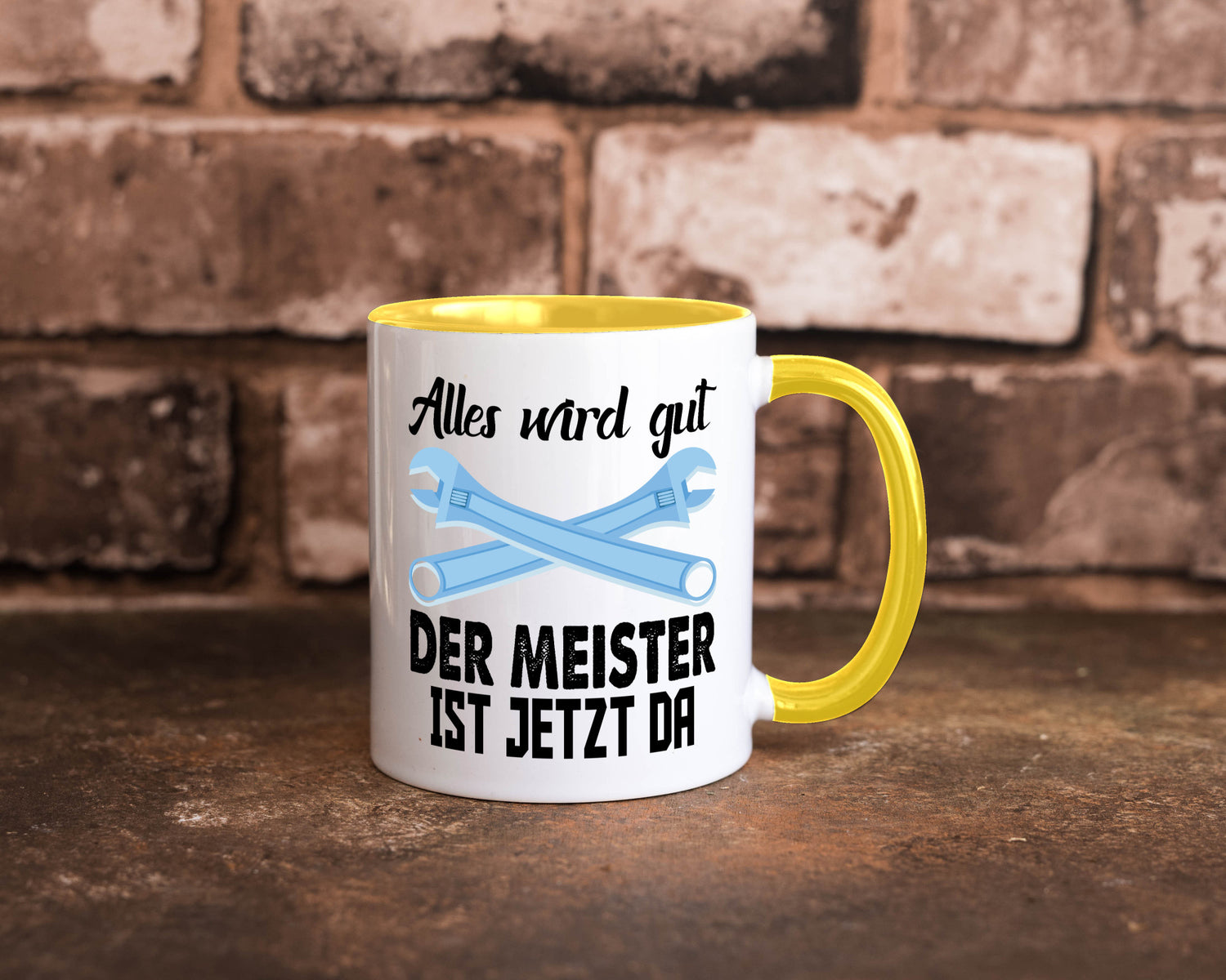 Alles wird gut der meister ist jetzt da | Klempner Humor Geschenkidee Tasse