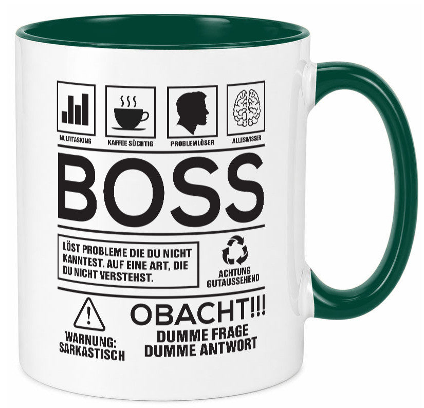 Achtung Probleme Boss | Führungskraft Vorgesetzter lustig Humor Geschenkidee Tasse