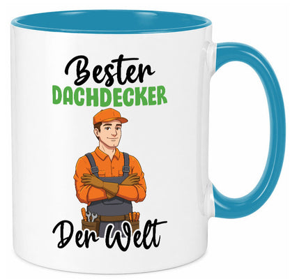 Bester Dachdecker | Dachbau Hausbau v2 lustiger Spruch Geschenk Humor Tasse
