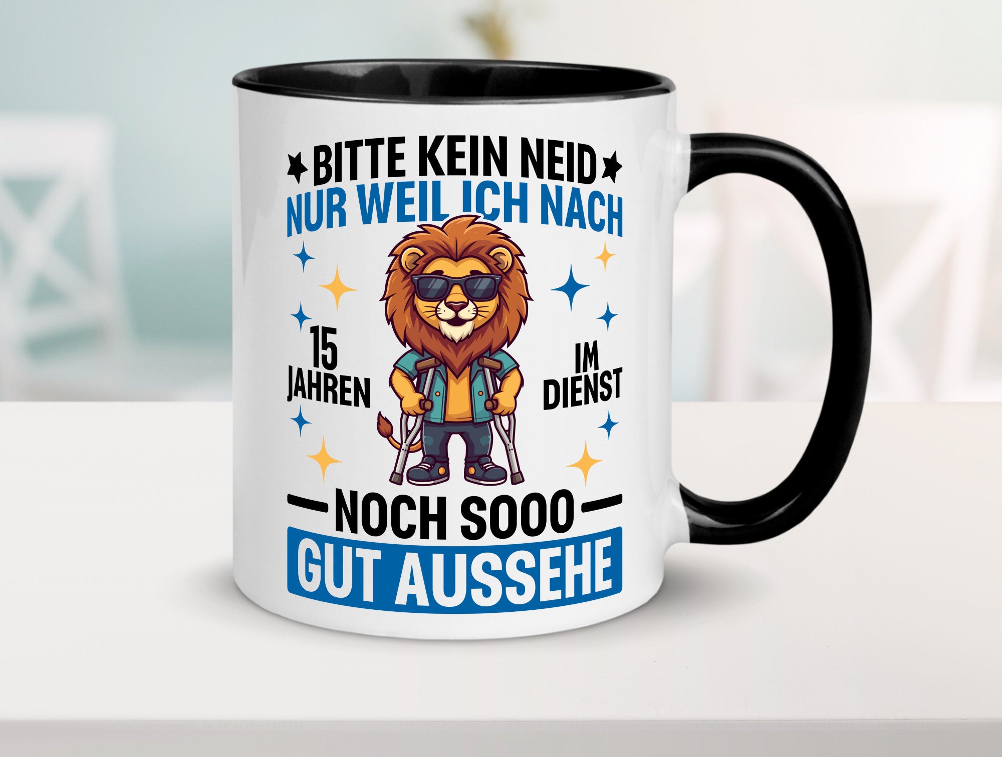 15 Jahre im Dienst | Arbeitsjubiläum Arbeit lustig Kollegen Büro Geschenk Tasse