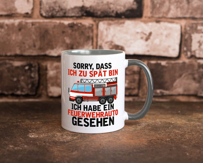 Ich hab ein feuerwehrauto gesehen | lustig Humor Geschenkidee Geschenk Tasse