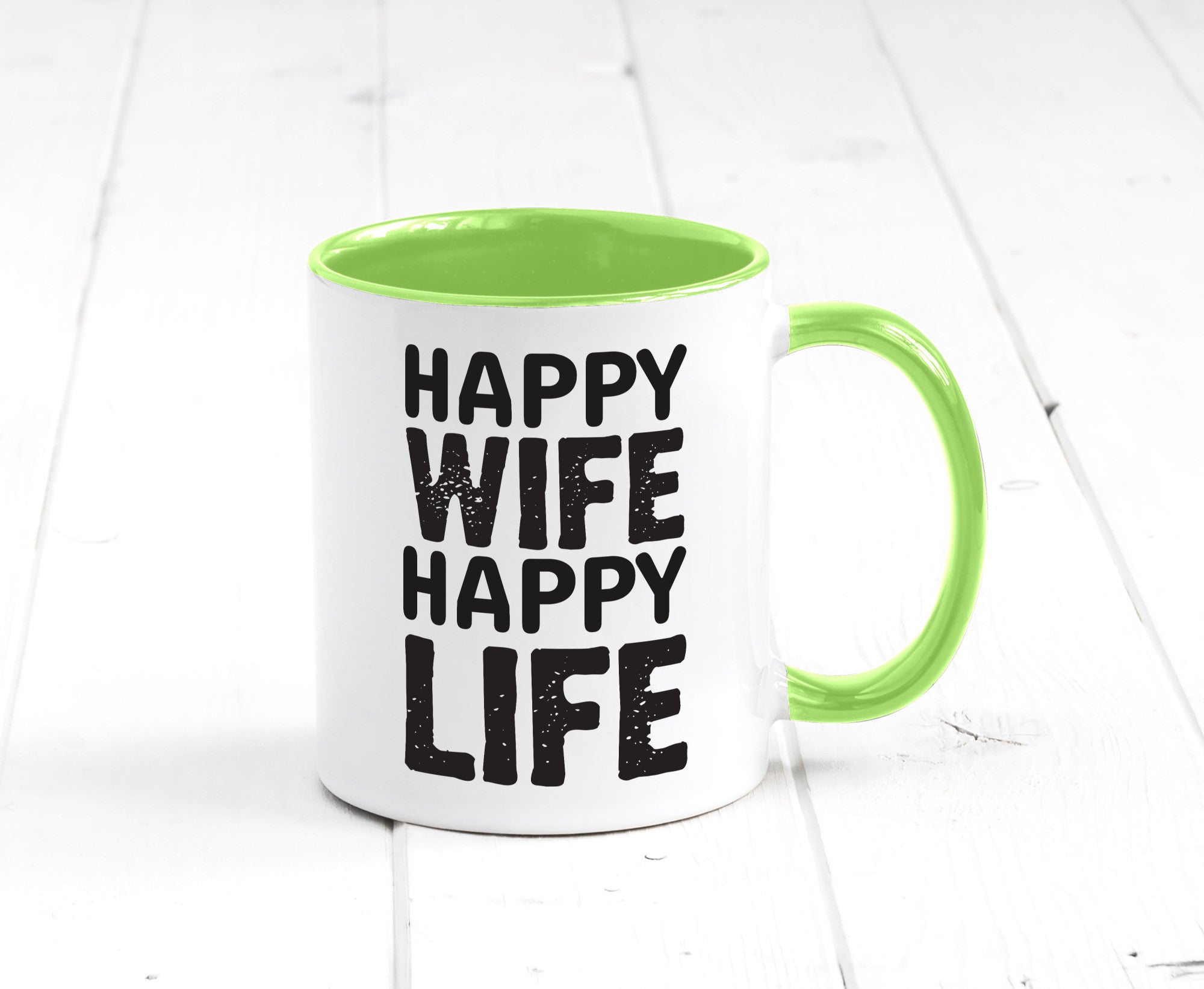 Happy Wife | Ehemann Tasse Ehefrau Humor Statement Geschenkidee