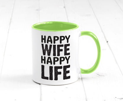 Happy Wife | Ehemann Tasse Ehefrau Humor Statement Geschenkidee