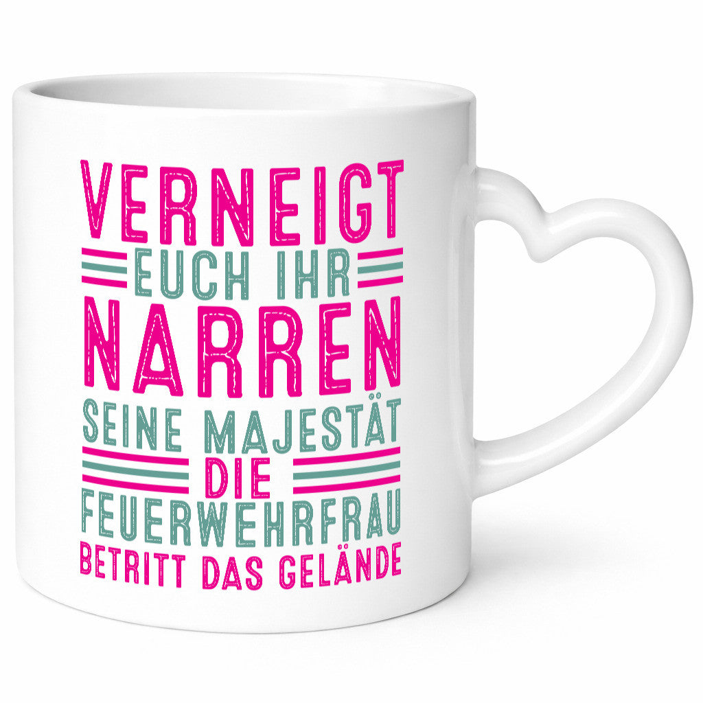 Verneigt euch: Feuerwehrfrau | Feuerwehr v2 Geschenkidee Humor Tasse