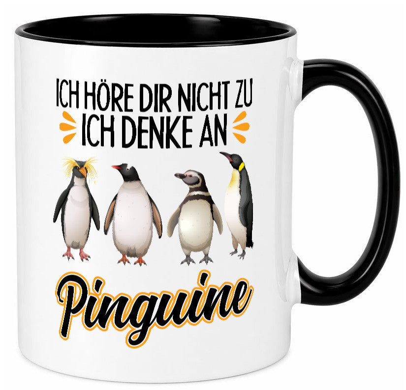 Ich denke an Pinguine Geschenkidee Humor Tasse
