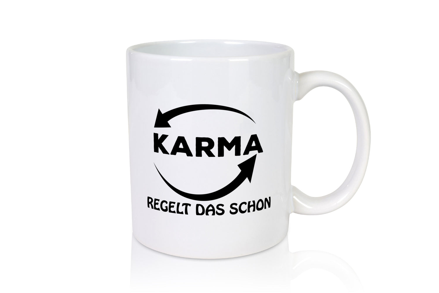 Karma regelt das lustig Humor Geschenkidee Geschenk Tasse