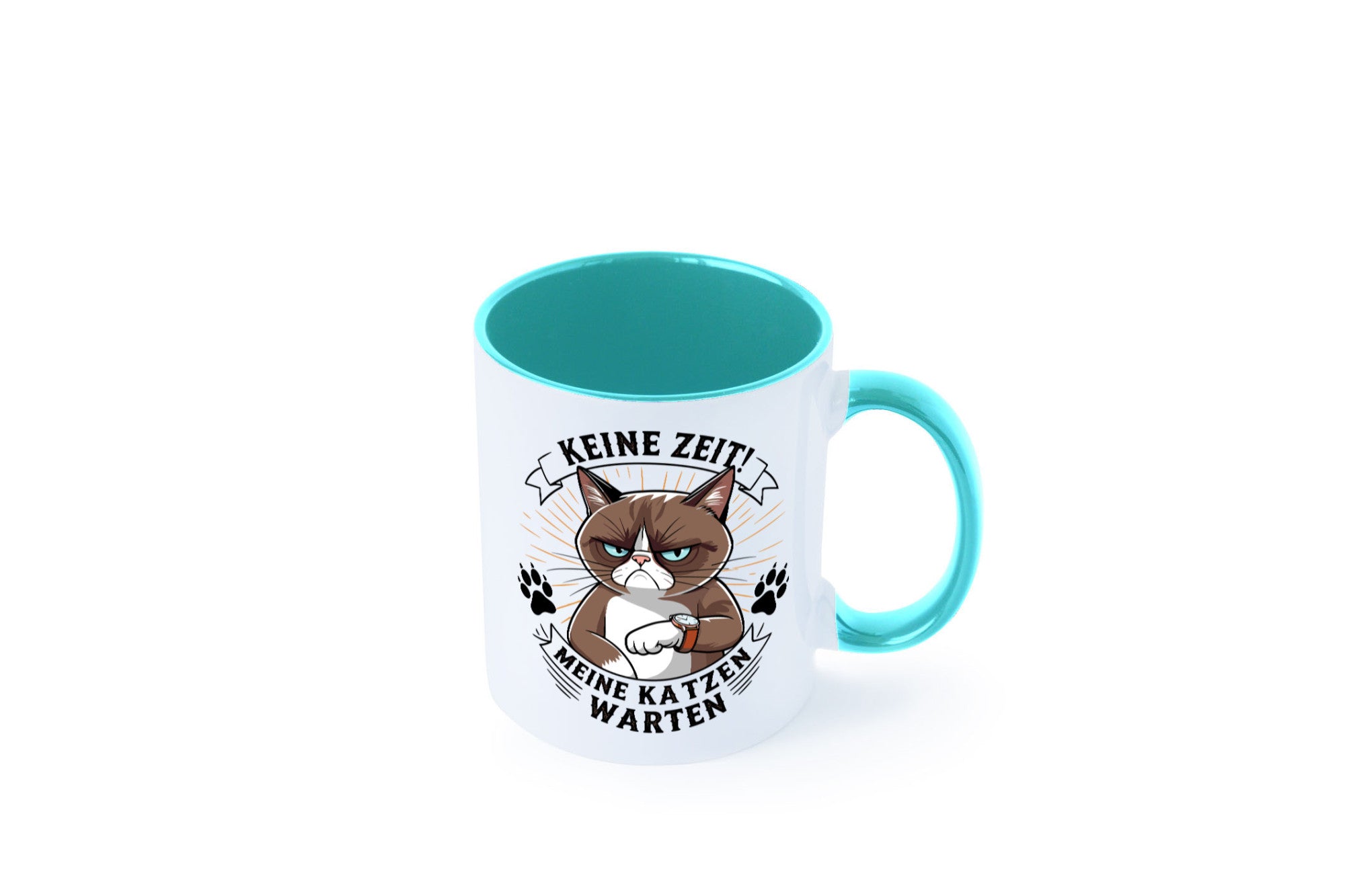 Keine Zeit meine Katzen Warten | Schwarze Katze Geschenkidee Tierliebhaber