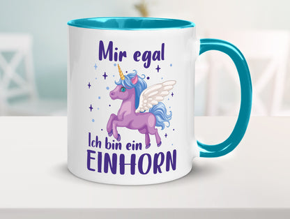 Mir egal, ich bin ein Einhorn | lustig Humor Geschenkidee Geschenk Tasse