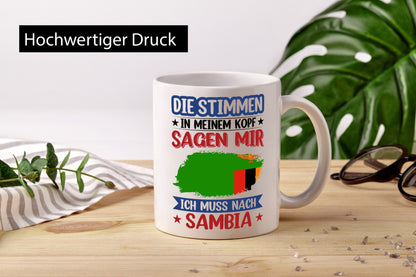 Sambia | Urlaub Stimmen in meinem Kopf Traumland v2 lustiger Spruch Geschenk