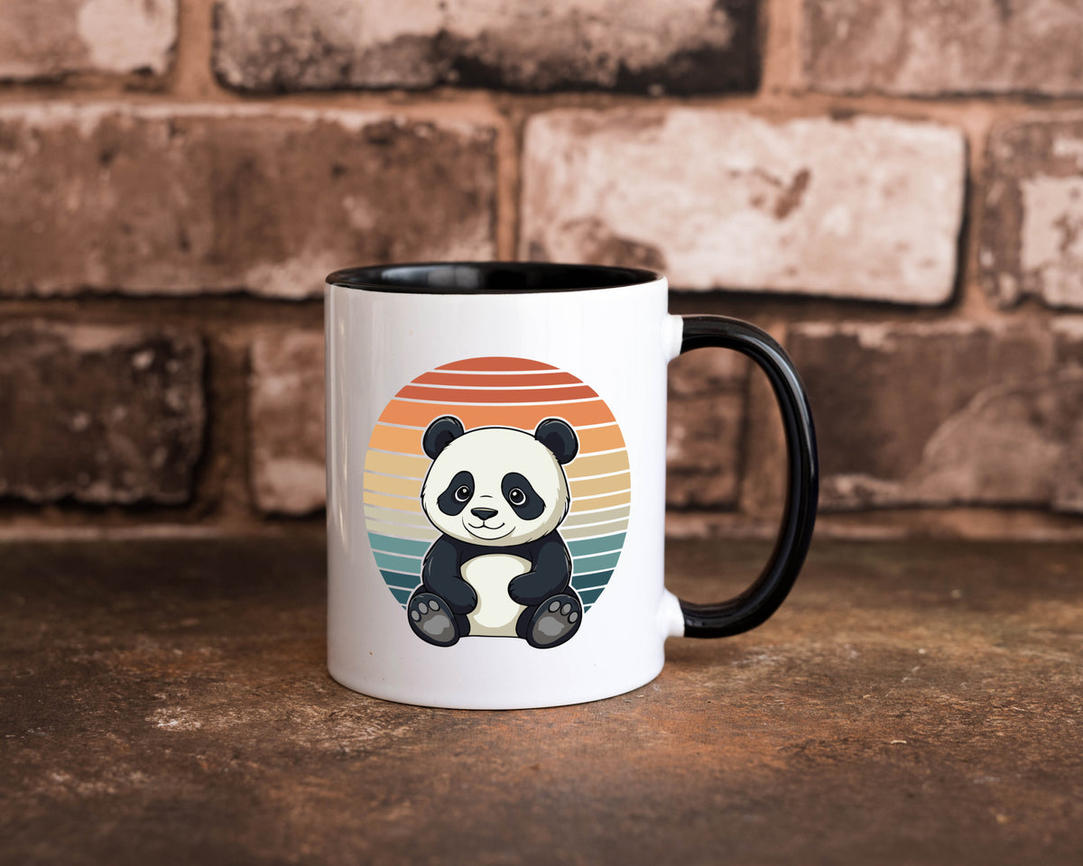 Panda Bär | Retro Vintage sunset v2 lustiger Spruch Geschenk Humor Geschenkidee Tasse