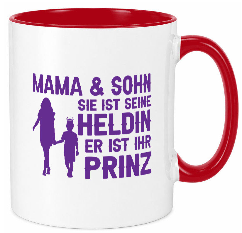 Mama &amp; Sohn | Helding Prinz Mutterliebe Geschenkidee Familie Humor Tasse