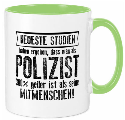 Neuste Studien: Polizist | Polizei Geschenk Humor Geschenkidee lustiger Spruch Tasse