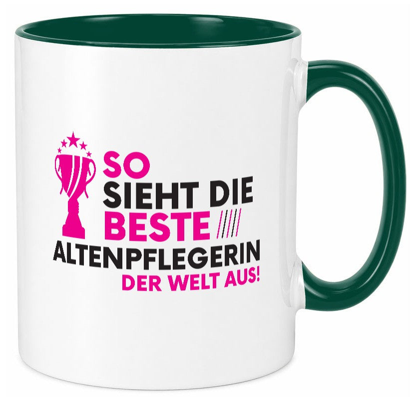 Die Weltbeste Altenpflegerin | Pflegepersonal Pflege lustig Humor Geschenkidee Tasse