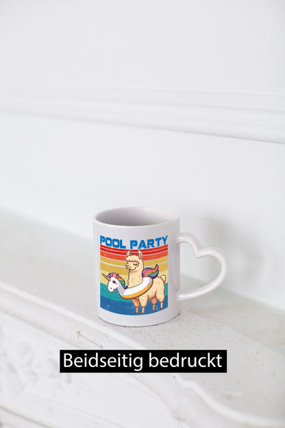 Pool Party | Lama Alpaka Einhorn lustig Humor Geschenkidee Geschenk Tasse