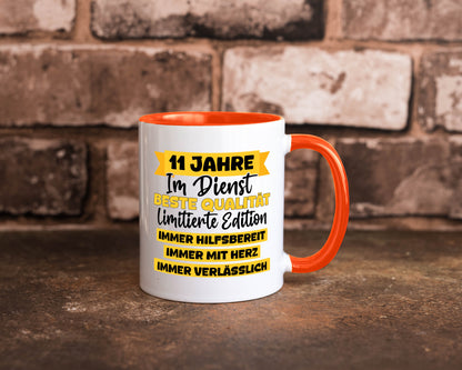 11 Jahre im Dienst | Jubiläum Arbeit v8 Humor Kollegen Büro Geschenkidee Tasse