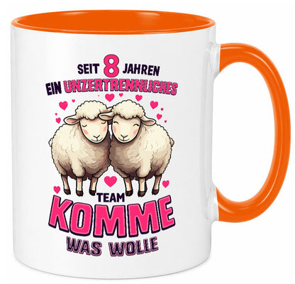 8 Jahre Verheiratet | ein Team Ehepaar v2 lustig Humor Geschenkidee Geschenk Tasse