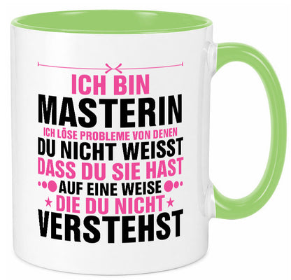 Löse Probleme: Masterin | Student Uni Studium v2 Geschenk Humor Geschenkidee Tasse