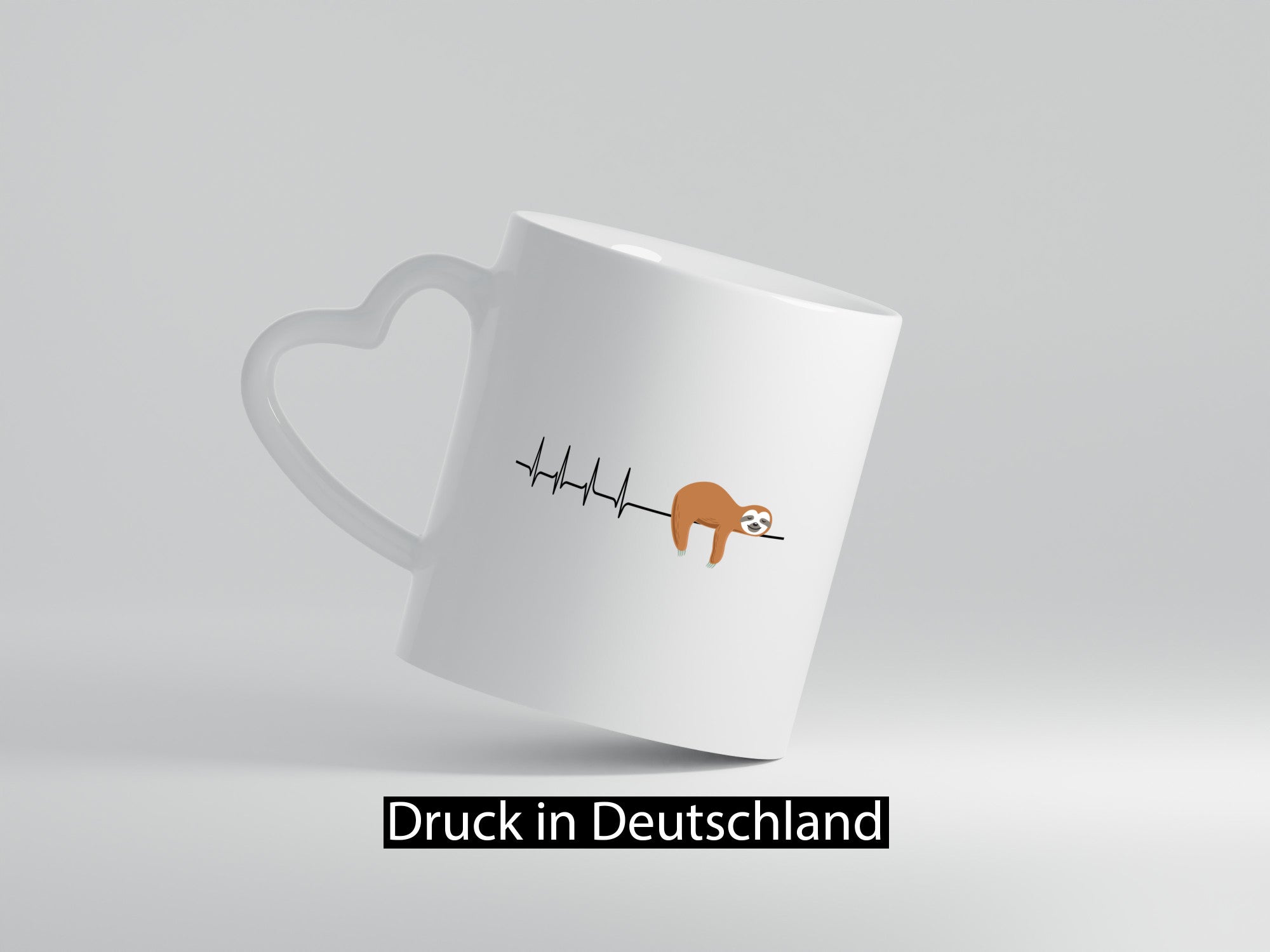 Herzschlag Faultier | Faulheit Morgenmuffel faul Humor Tierliebhaber