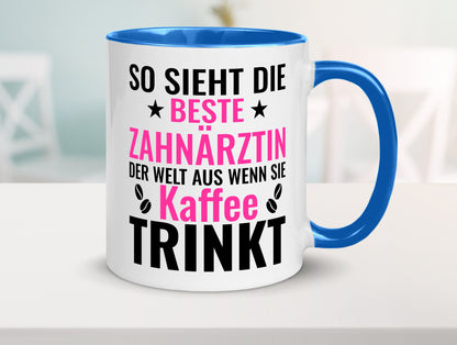 Kaffee trinkt: Zahnärztin | Zahnmedizin Beruf Geschenk Arbeit Kollegen Büro