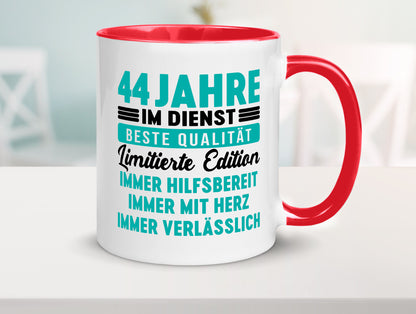 44 Jahre im Dienst | Jubiläum Arbeit v5 lustig Kollegen Büro Geschenk Tasse