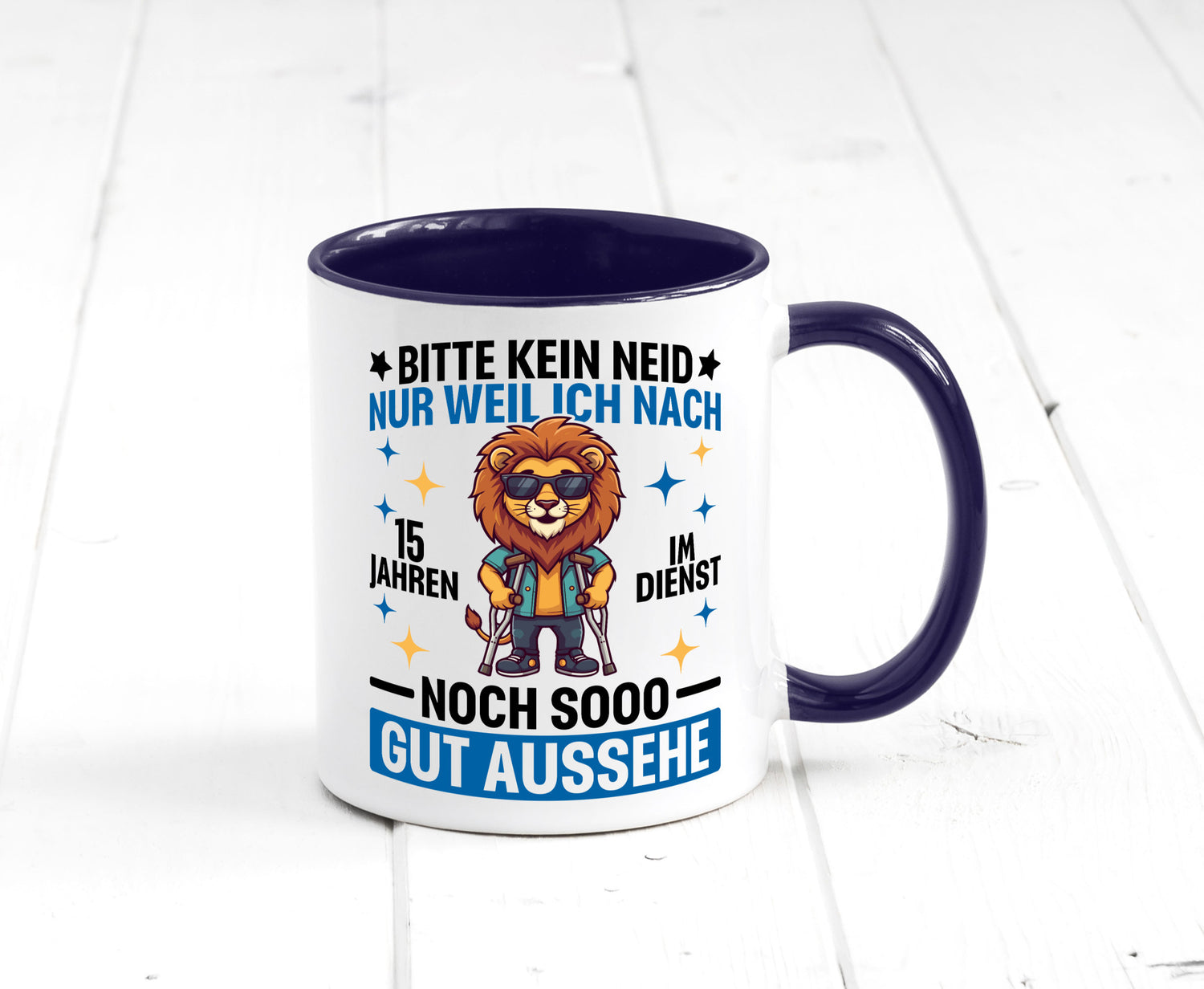 15 Jahre im Dienst | Arbeitsjubiläum Arbeit lustig Kollegen Büro Geschenk Tasse