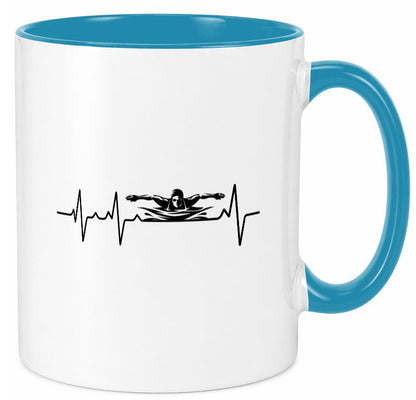 Schwimmer Herzschlag | Schwimmen Wasser Sport lustig Humor Geschenkidee Tasse