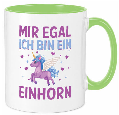 Mir egal, ich bin ein Einhorn| Herzen Geschenkidee Humor Tasse
