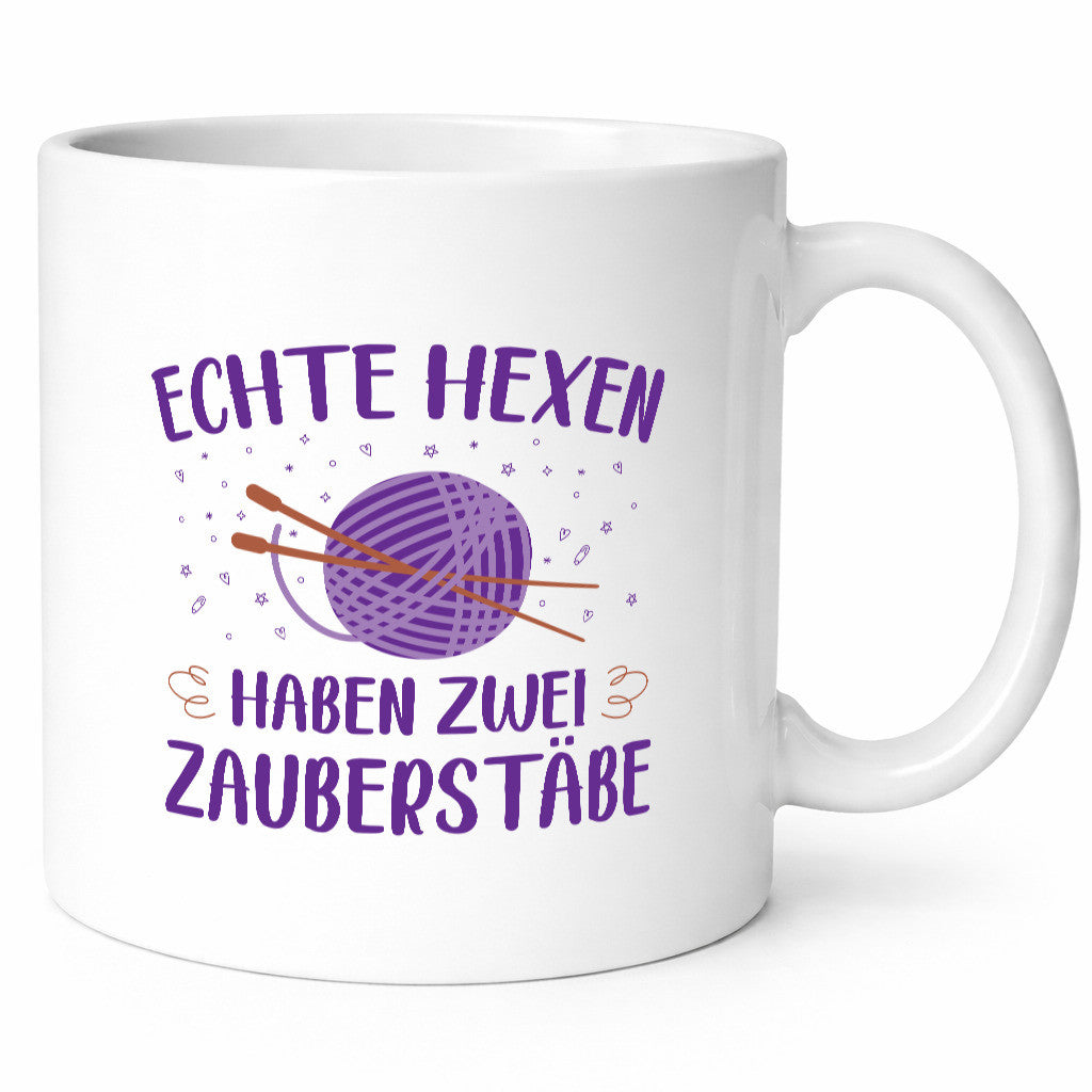 Hexen haben zwei Zauberstäbe | Stricknadeln Wolle Geschenk Humor Geschenkidee